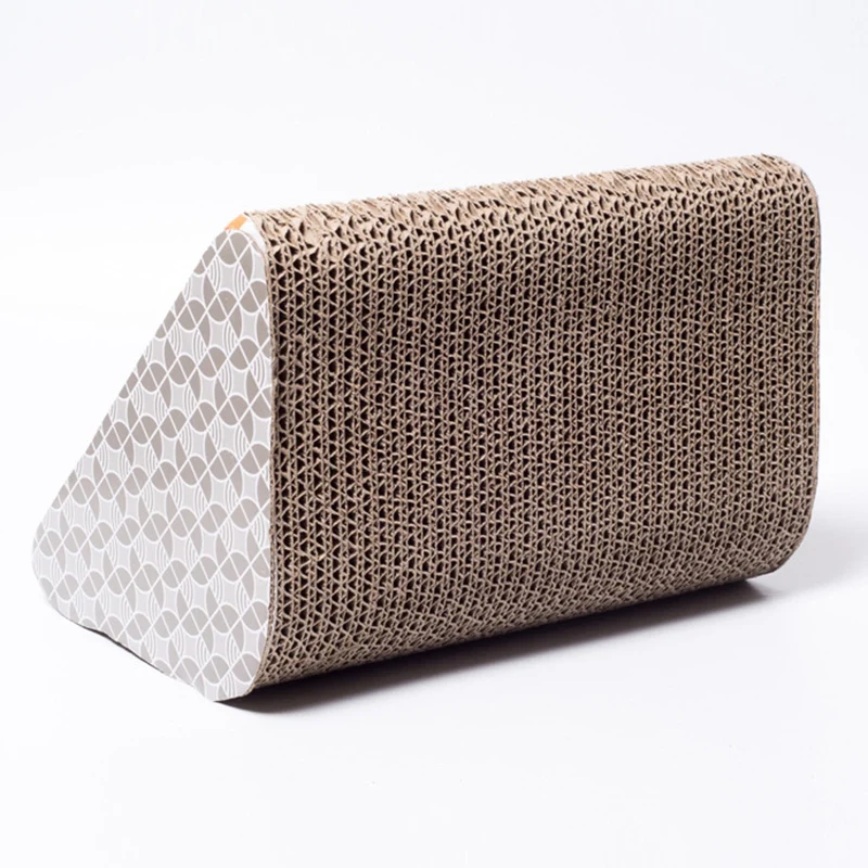 Кошечка в форме клина гофрированный картон натуральный Кот Когтеточка вырезы