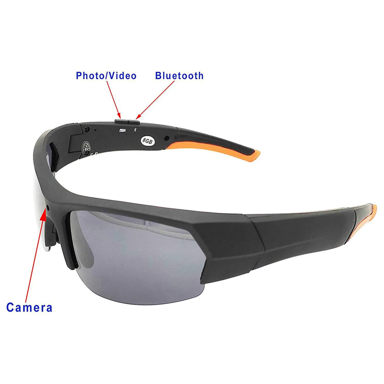 

Bluetooth Sunglasses Camera Portable Convenient Sports Camera 1080P HD Video Recorder for Outdoor Climbing Riding