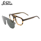 Женские поляризационные солнцезащитные очки SASAMIA, двухслойные солнцезащитные очки из ацетата на магнитной застежке