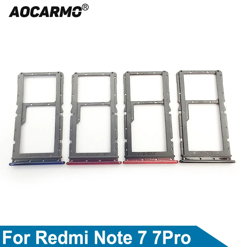 

Aocarmo For XiaoMi Redmi Note 7 / 7 Pro 7pro Sim Card Tray MicroSD SD Slot Holder Replacement Part