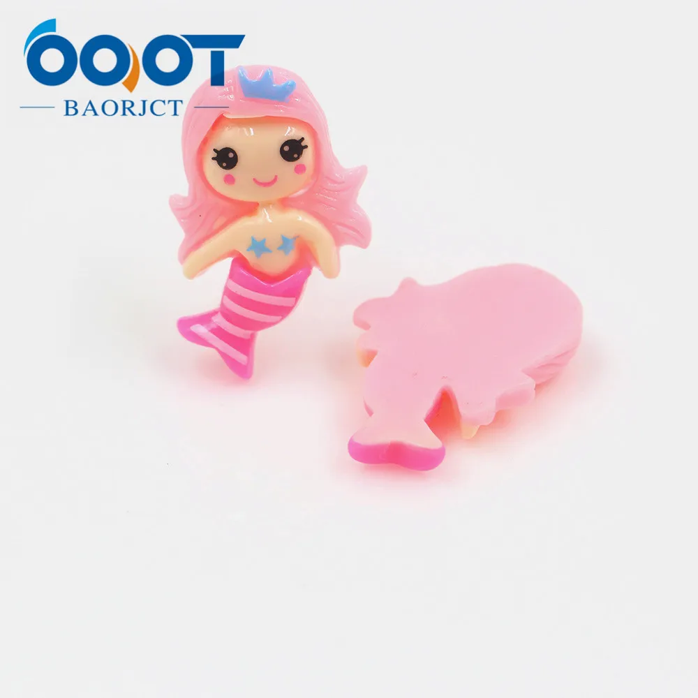 OOOT BAORJCT 20312-3 10 шт. 34 мм * 20 многоцветные Мультяшные украшения в виде русалки