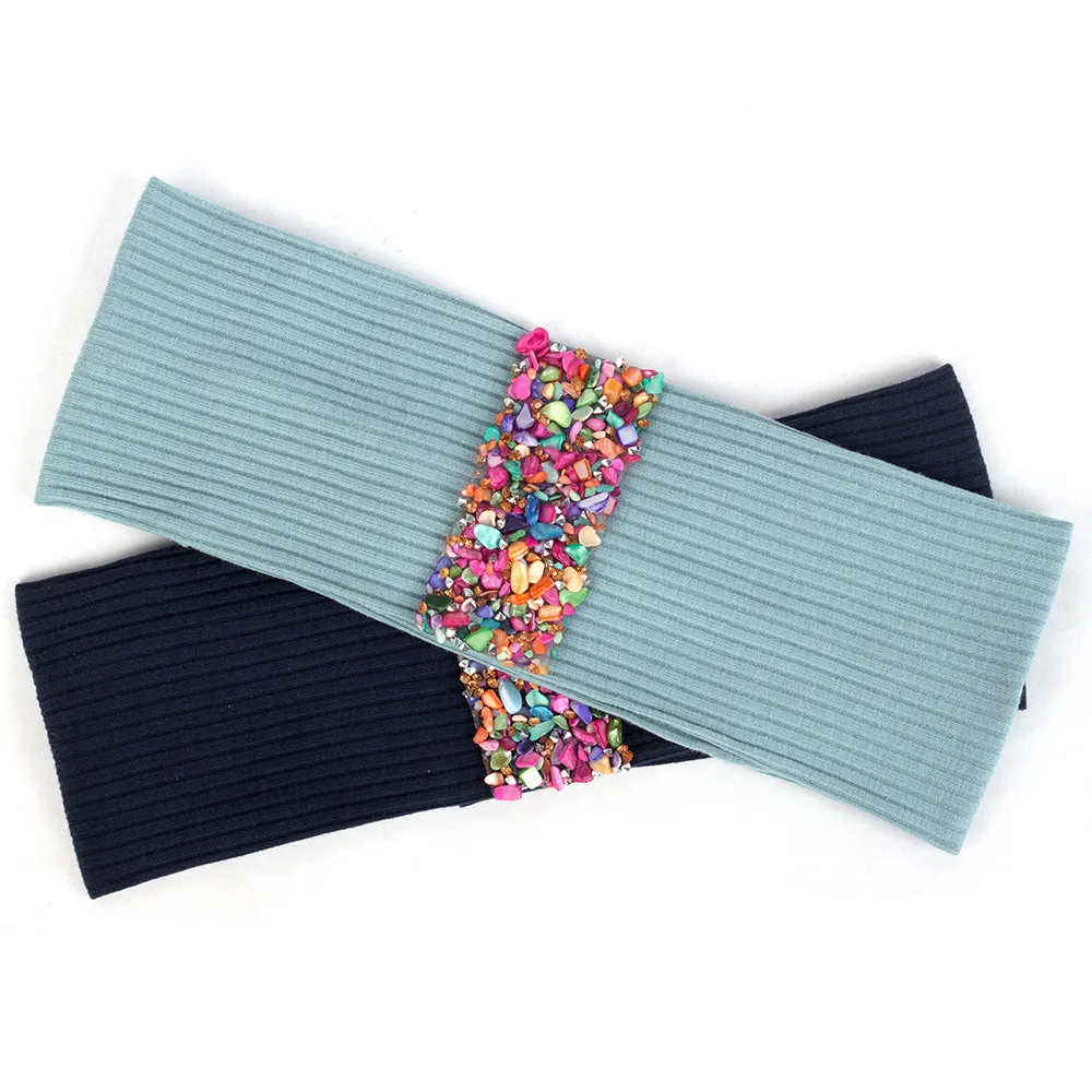 Женский резиновый головной убор в стиле бохо Женская эластичная плоская повязка