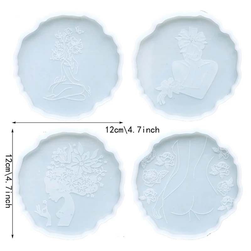 

L5YA Silicone Human Body Coaster Mold Epoxy Resin Casting Molds for Home Decor
