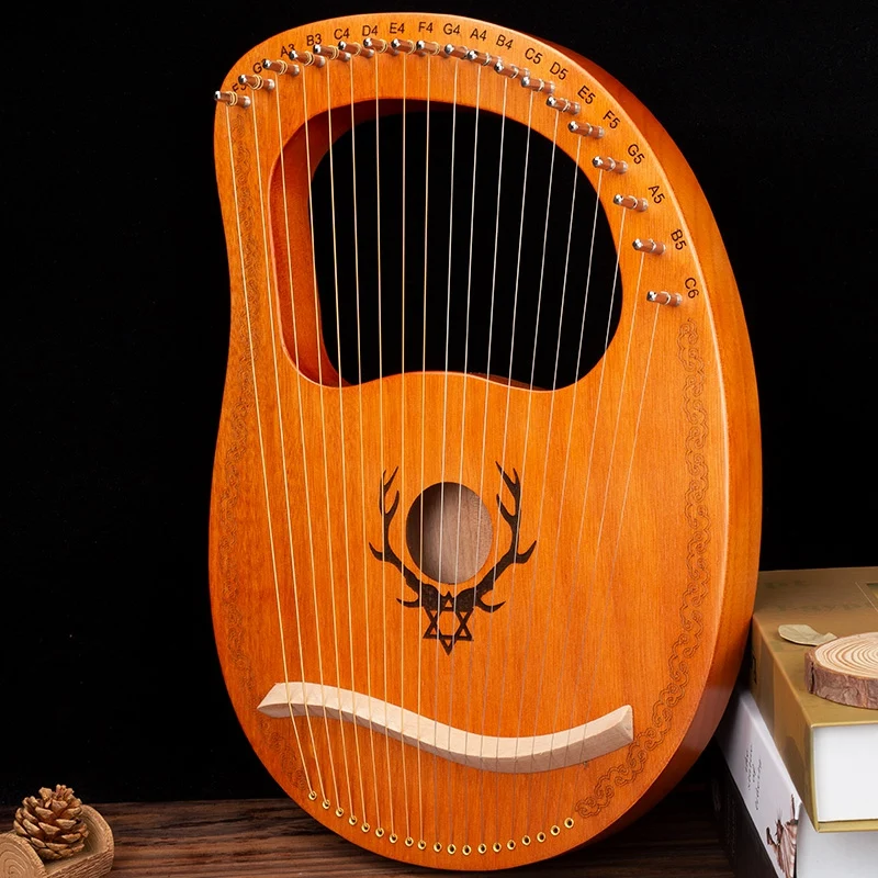 Музыкальные инструменты еврея Арфы 19 струны деревянный из красного дерева Лира
