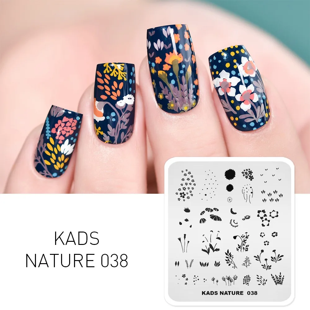 NA038 KADS, серия "природа", различные дизайнерские пластины для стемпинга ногтей, бабочки, горный диапазон, шаблоны, сделай сам, изображение, маникюрный набор тарелок - Цвет: NA038