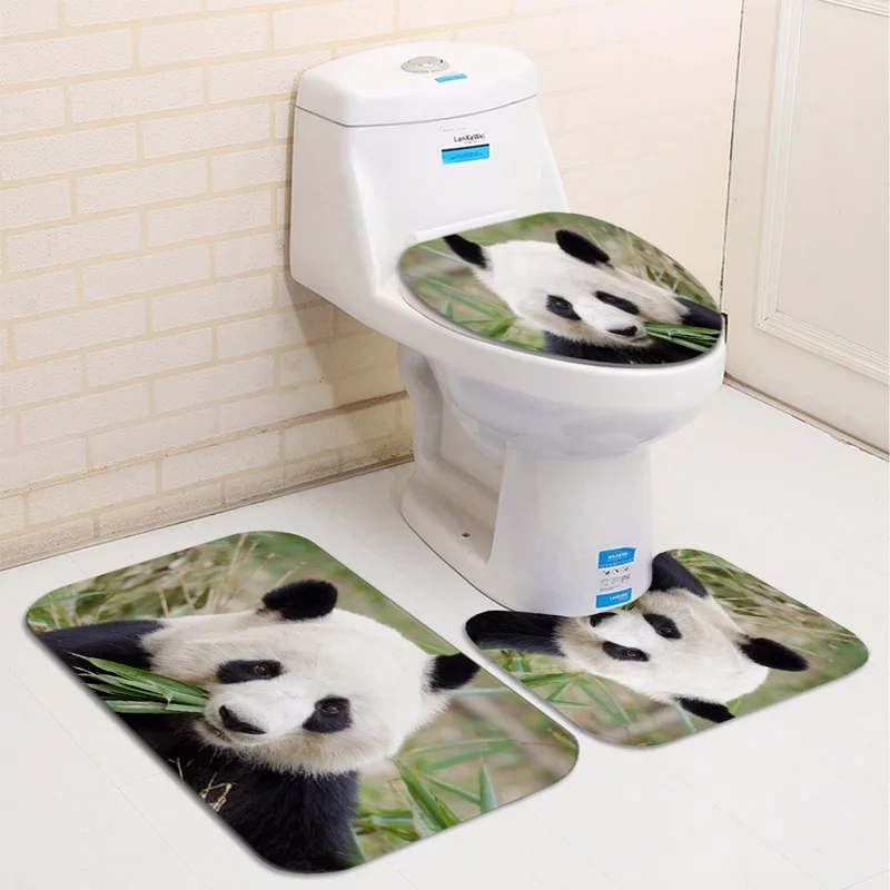 Коврик Toliet для ванной с принтом Милая панда бамбуковая занавеска душа