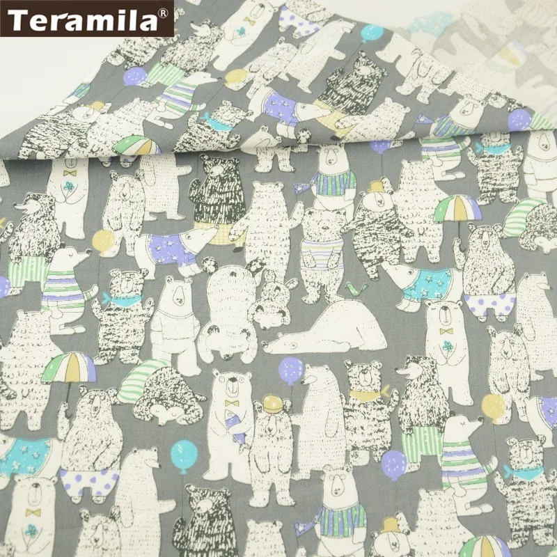 100x100cm Teramila Telas Por Metro мультфильм животных дизайн 100x100 см/шт. хлопок ткань для рукоделия, печворка Детская Ткань Ремесло тканевое платье - Цвет: 100x100cm