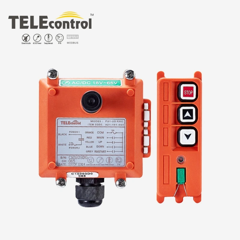 

Industrial Remote Control F21-2S Hoist Crane Lift 3 Buttons 1 Receiver+ 1 Transmitter for Truck Hoist