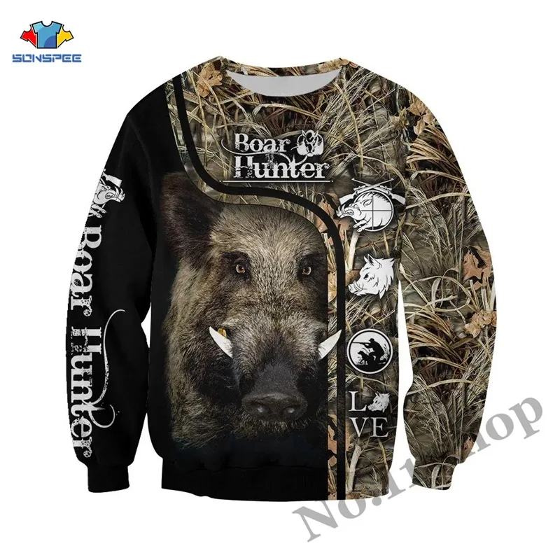 SONSPEE 3D All Over Printed Jungle Hunting Wild boar Hoodie Shirts Fashion Men Zipper Hoodies Sweatshirt Women Long sleeve tops