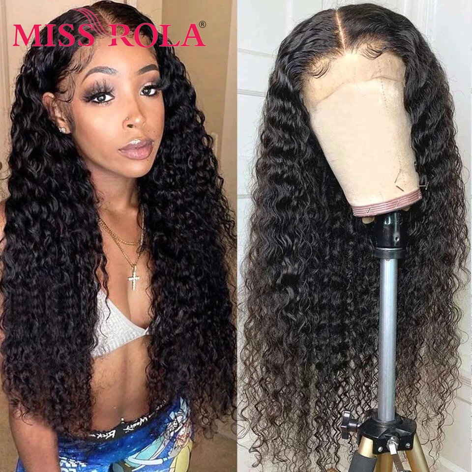 Miss Rola Ear To Ear 13x4 Deep Wave Lace Front Human Hair Wigs 100% Human Hair Brazilian Remy Lace Frontal Wig180% Density