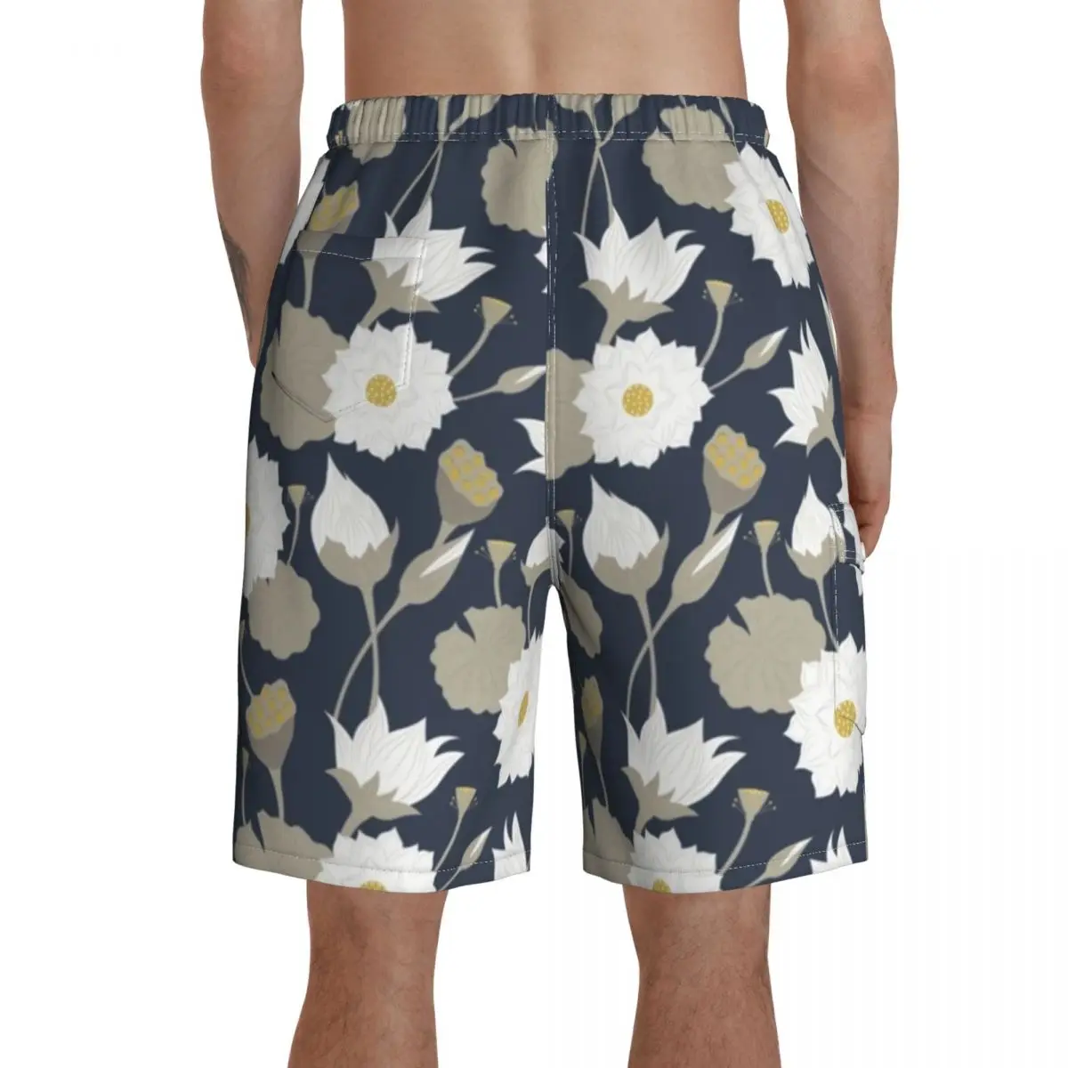 

Lotus Board Shorts Bathing Swimming Trunks Polyester Funny Men Swim Trunks