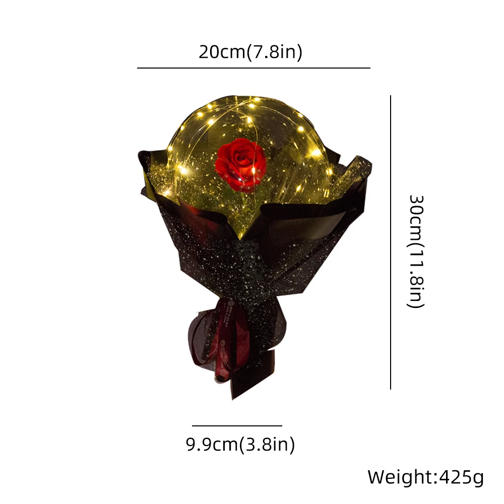 

LED Luminous Balloon Bouquet Ball Rose Diy Material LED Balloons Decor Valentines Day Gift Birthday Party Wedding Decoration