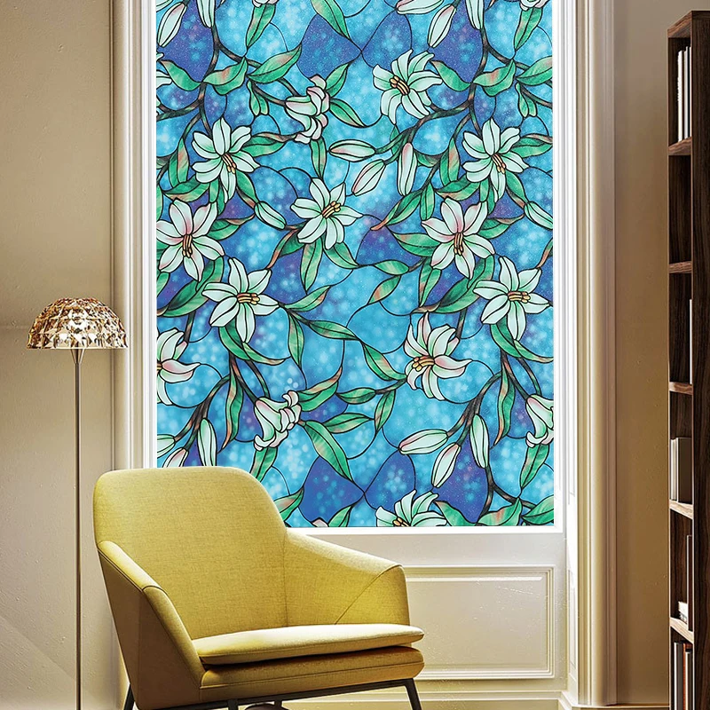 

1/2/3 Meter Stained Privacy Window Film Static Non Adhesive Window Clings Vinyl Heat Insulation Louver Glass Sticker for Home