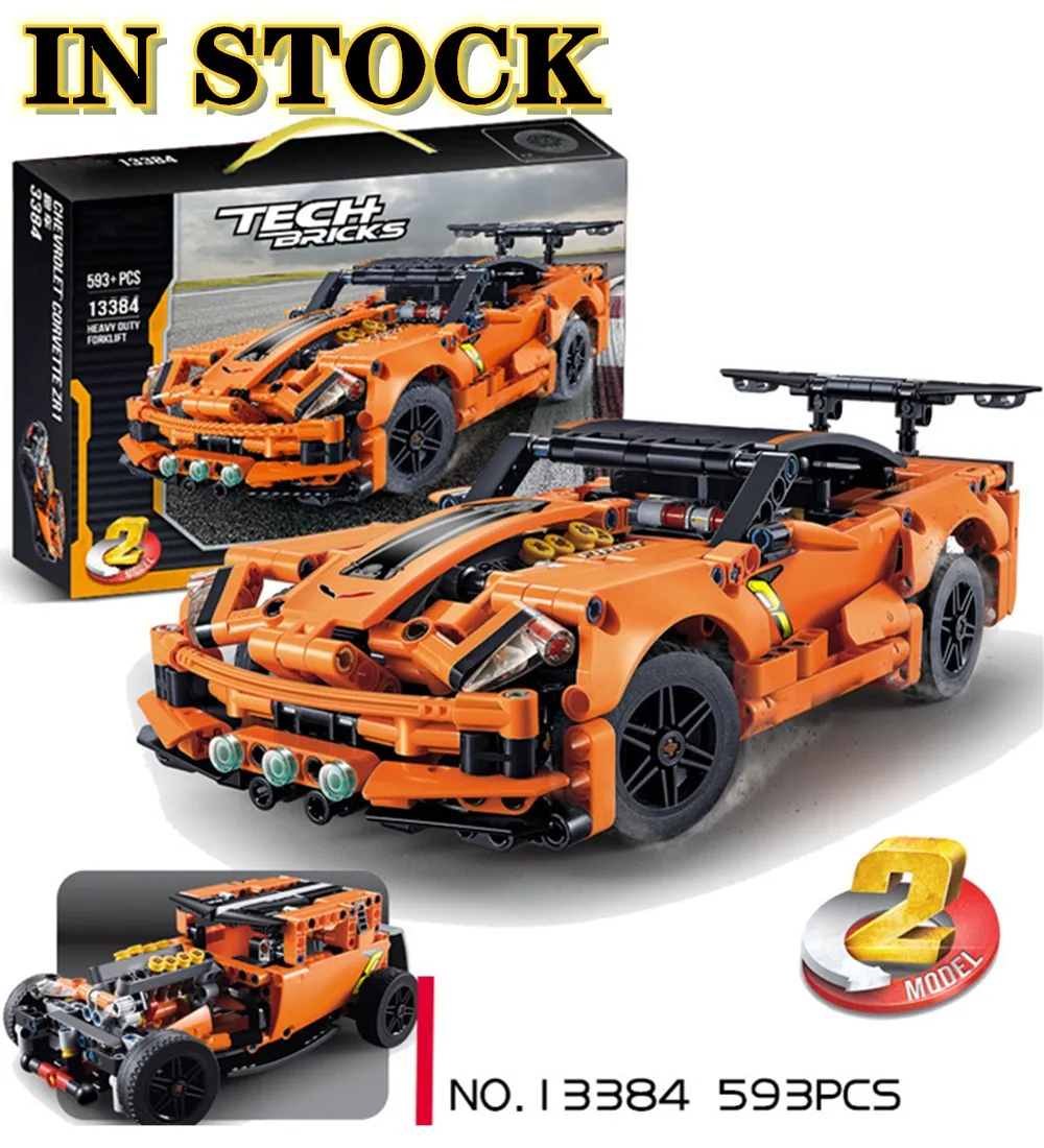 Technic Chevrolet Corvette ZR1 2 Модель автомобиля совместима с Iegoset 42093 строительные блоки