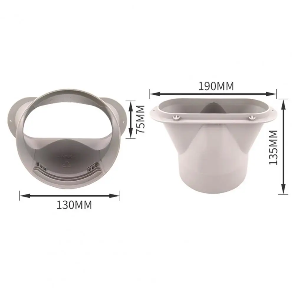 

Exhaust Hose Adapter Reinforced Flat Mouth ABS 13cm Exhaust Hose Interface Air Conditioner Accessories for Ship