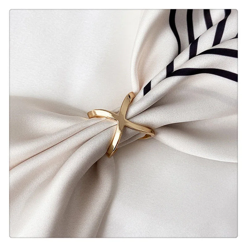 Free Shipping 1PCS Three-ring scarves buckle accessories square scarf shawl clothes corner pearl knotted | Украшения и аксессуары