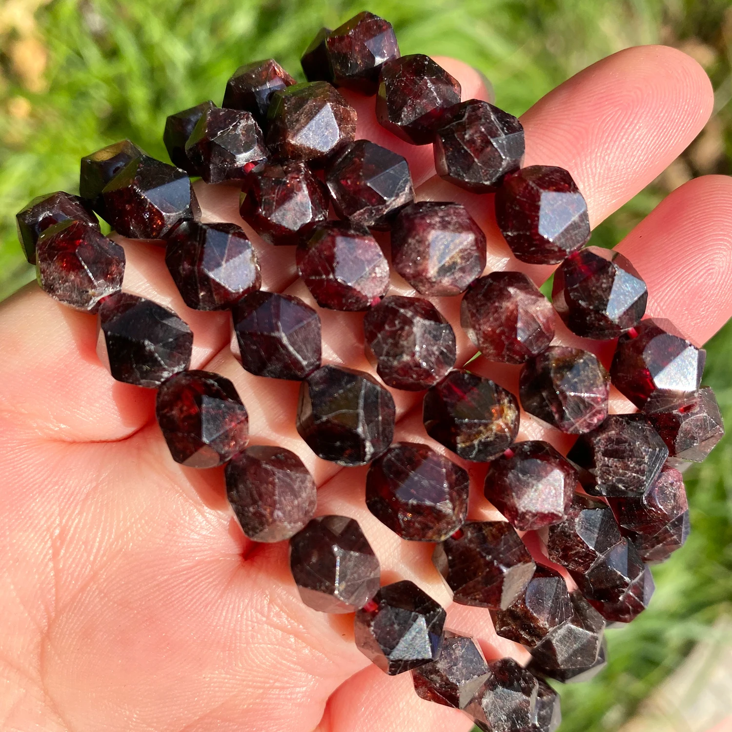 Бусины Из граненого темно-красного граната 15 дюймов 6 8 10 мм |