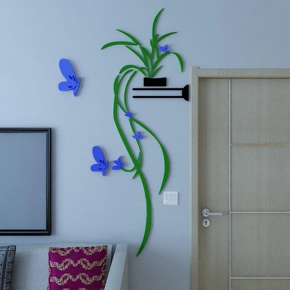 3D Наклейка на стену с изображением орхидеи и цветов наклейка холодильник сделай