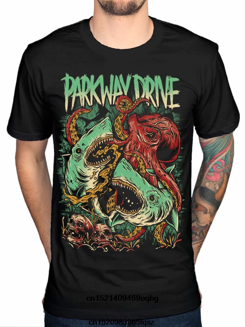 Забавный Parkway Drive новый Sharktapuss футболка группа Merch Metalcore 50 Мужская Дизайнерская с