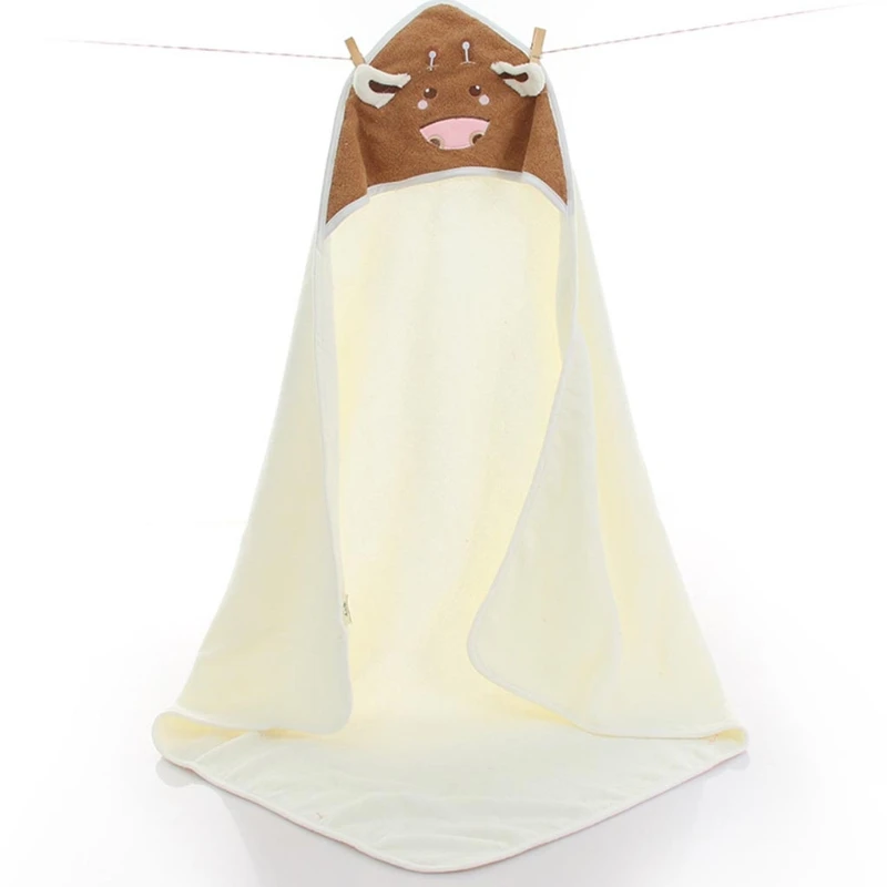 Детское банное полотенце с капюшоном накидка банный халат в форме коровы героями