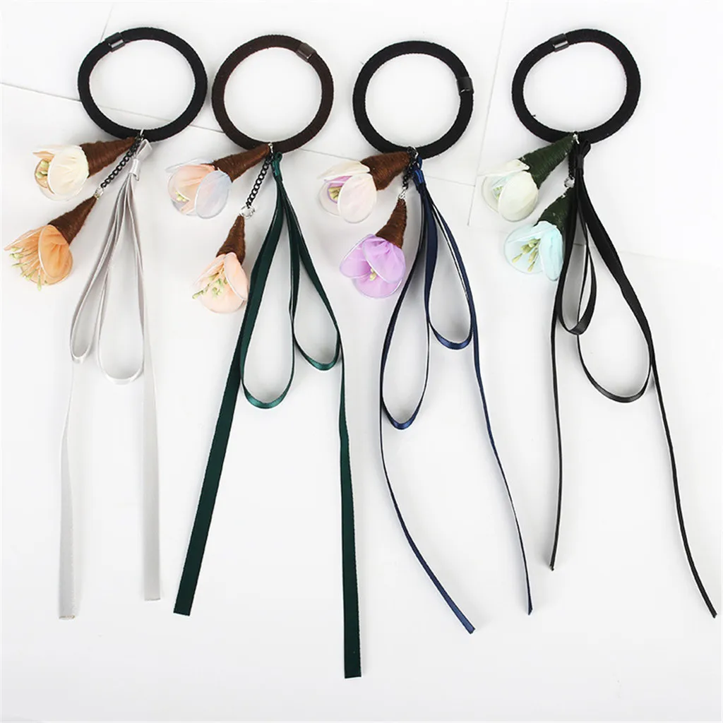 

1 шт, в лоте, красивые кружева Искусственный жемчуг резинки для волос веревки резинкой элегантное платье с бантом, с украшением в виде криста...