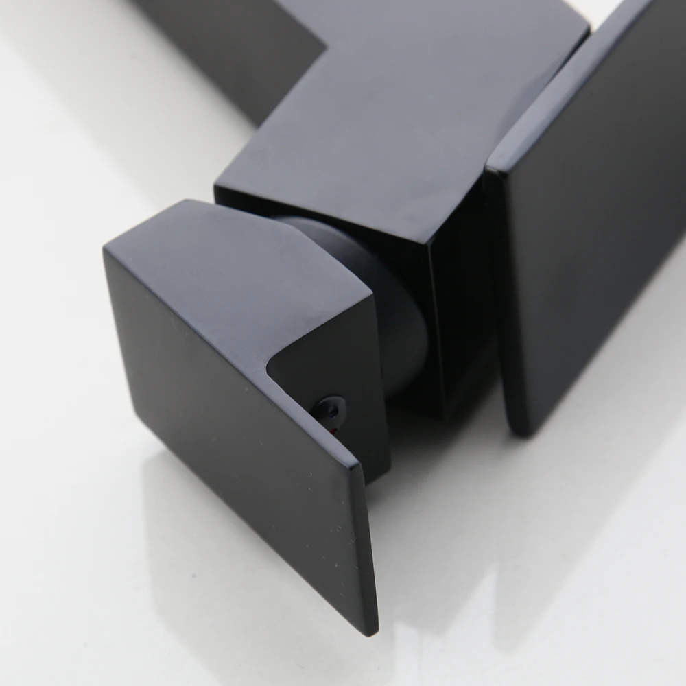 KEMAIDI черный шар смеситель для раковины водопад кран ванной комнаты Твердый