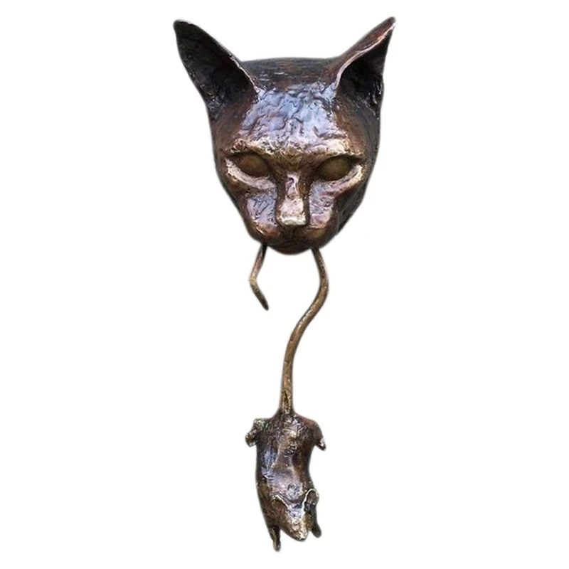 

Art Decor Wall Hanging Statue Outdoor Tree Figrine Decorations Cat & Mouse Resin