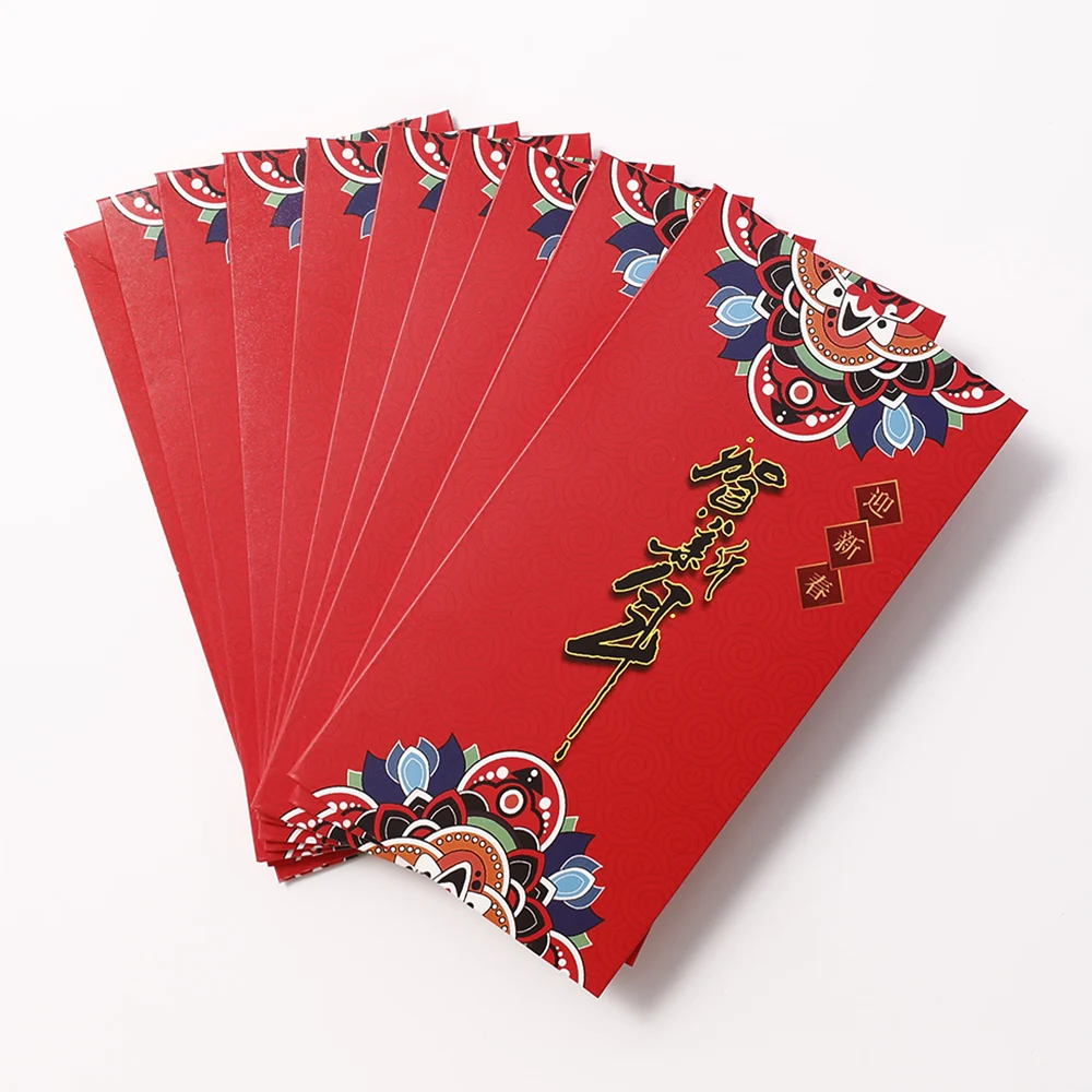 

10PCS 2022 Chinese New Year Red Envelope Wedding Gift Package New Year Supplies Cartoon Hongbao Spring Festival Money bag
