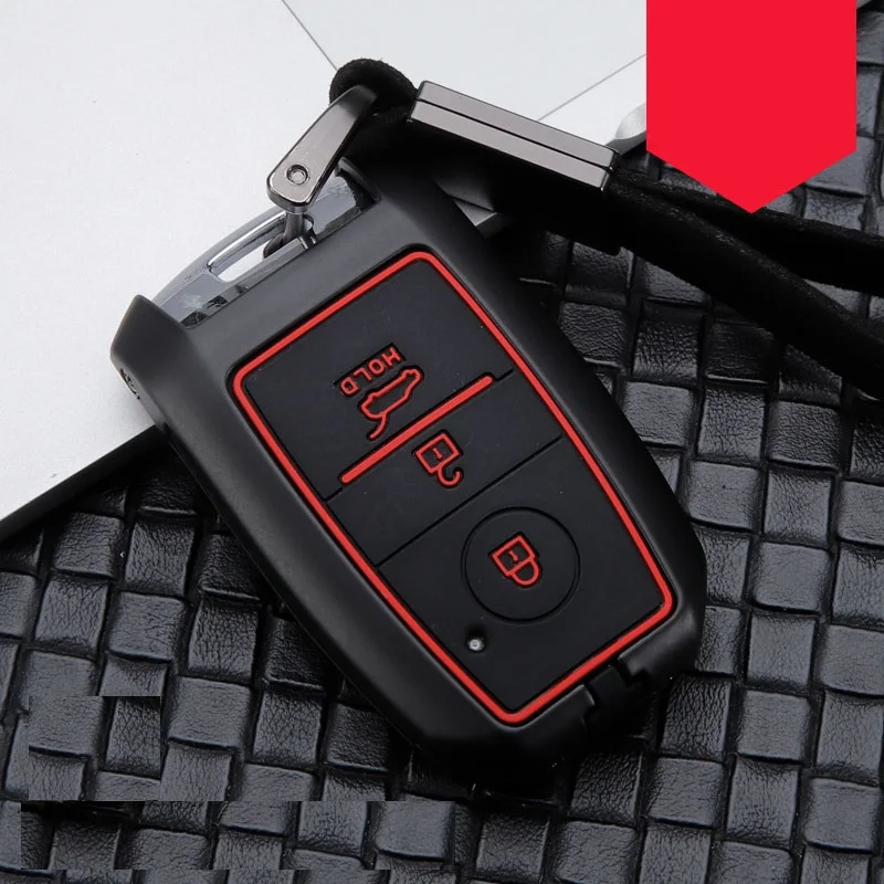 Cabon волоконный сплав чехол для автомобильного смарт-ключа Крышка для Kia KX3 KX5 K3S RIO Ceed Cerato Optima K5 Sportage Sorento автостайлинг - Название цвета: 3button black red