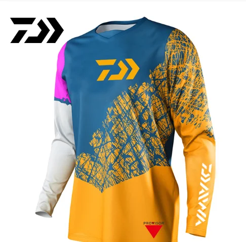 Мужская футболка для рыбалки DAIWA дышащая быстросохнущая с длинным рукавом одежда