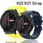 Ремешок для смарт-часов K22 K27, силиконовый мягкий спортивный браслет, браслет на запястье