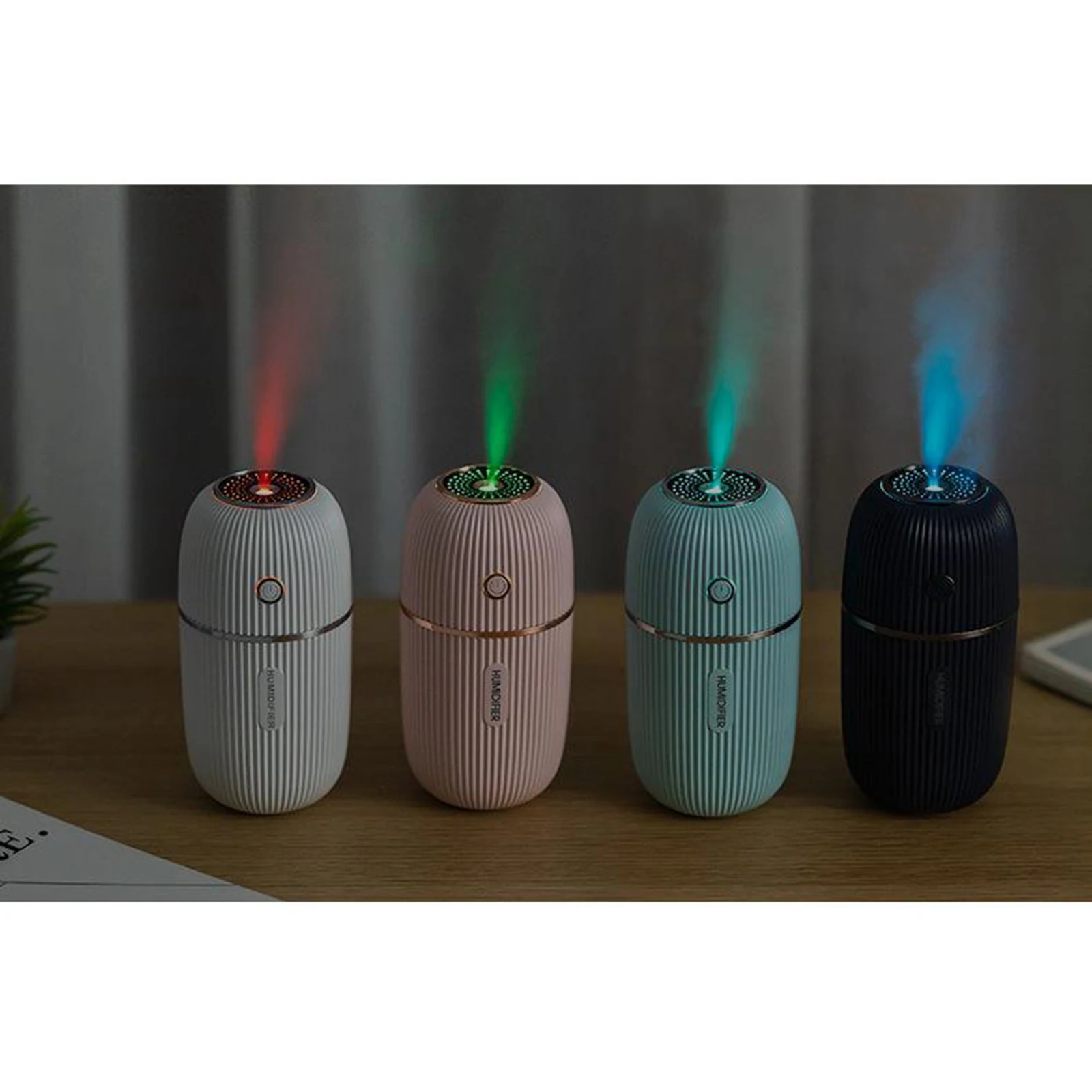 

300ml Portable Mini Humidifier USB Cool Mist Small Baby Home Travel Car Bedroom Desktop Humidifier with LED Light