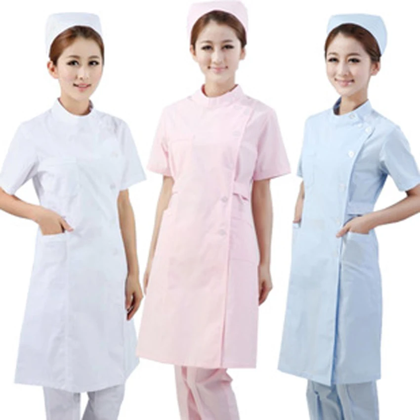 White short sleeve Высокое качество короткий и полный рукав спа Больница униформа медсестры женское платье Медицинские костюмы Твердые Скраб Топы клиника одежда - Цвет: White short sleeve