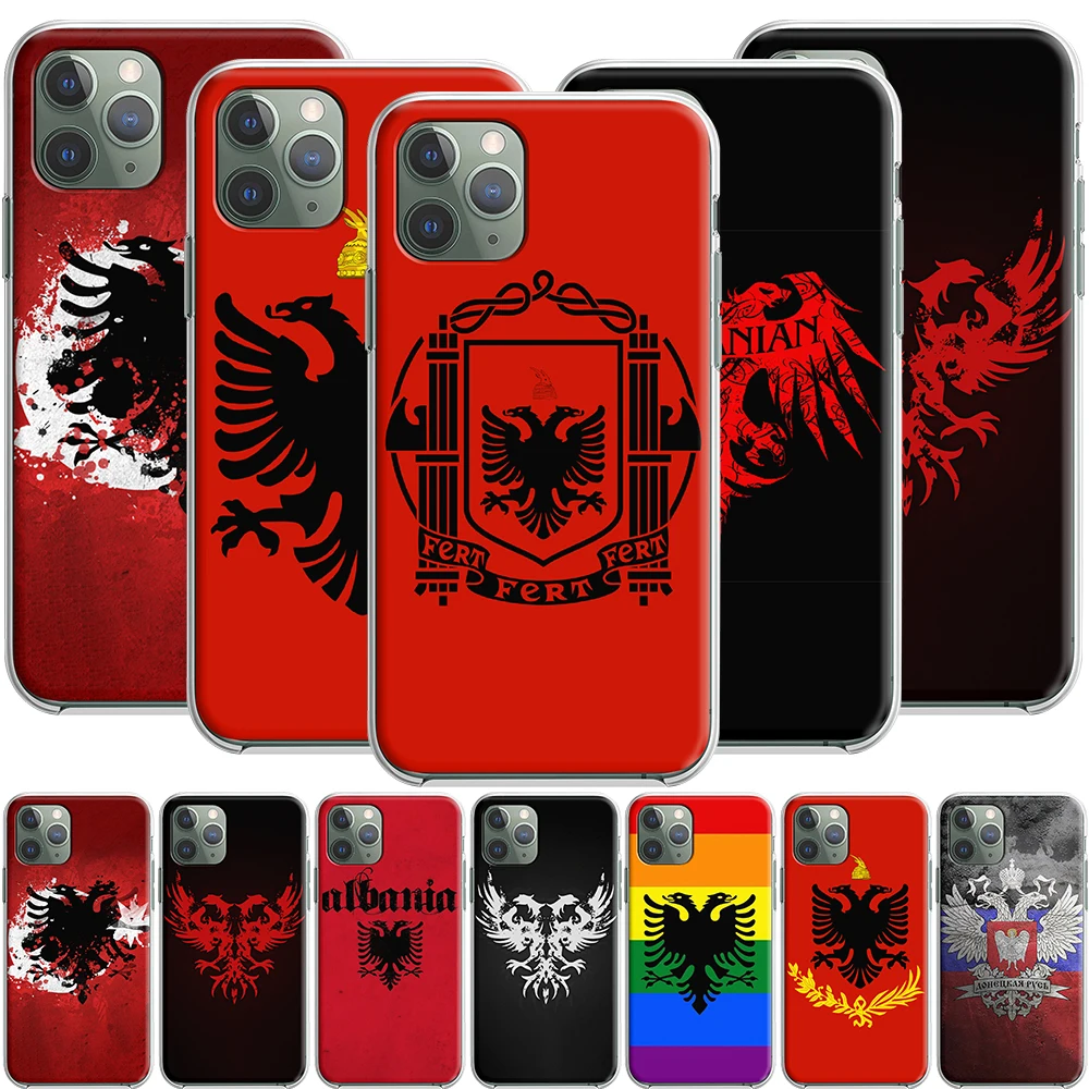 Силиконовый чехол для Apple iPhone 12 Mini 11 Pro SE XS X XR Max 8 7 6S 6 Plus 5S с албанским флагом и орлом