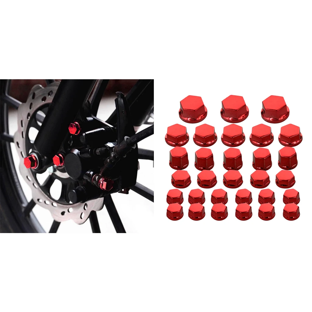 Крышка винта гайки мотоцикла 30Pc для Yamaha Kawasaki Red | Автомобили и мотоциклы