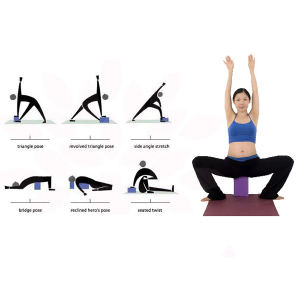 

2pcs Yoga Pilates EVA Block Bricks Home Exercise Tool Stretching Aid (Purple)