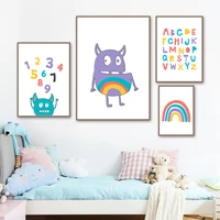 alphabet digital meter rainbow quotes canvas painting wall art prints poster picture for gallery living room interior home decor
