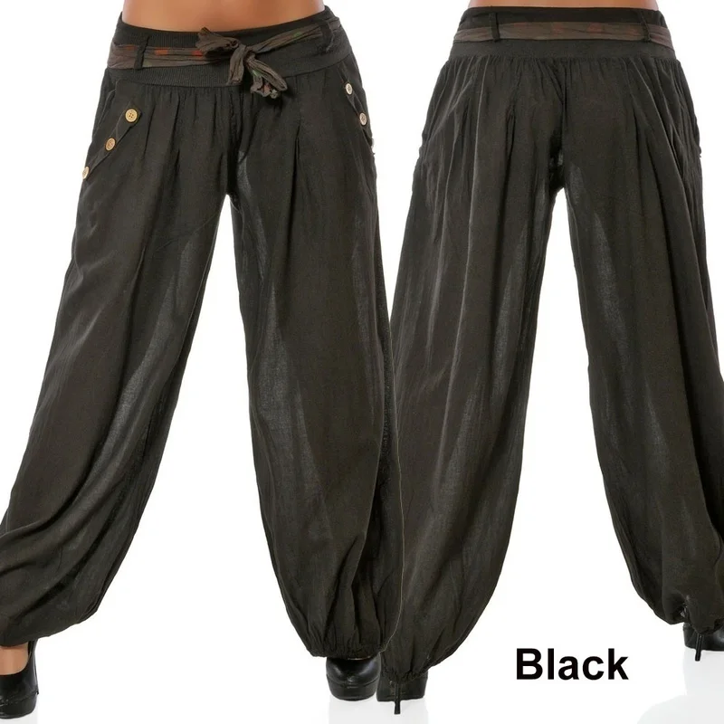 

ZOGAA Women's Harem Pants Plus Size 5XL Solid Color Casual Long Pants Loose Baggy Flare Pants Drawstring Women Trousers 2020