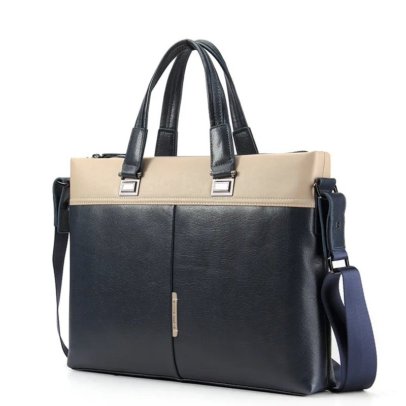 BISON DENIM fashion men bag luxury brand handbag shoulder bags genuine leather business men briefcase laptop bag