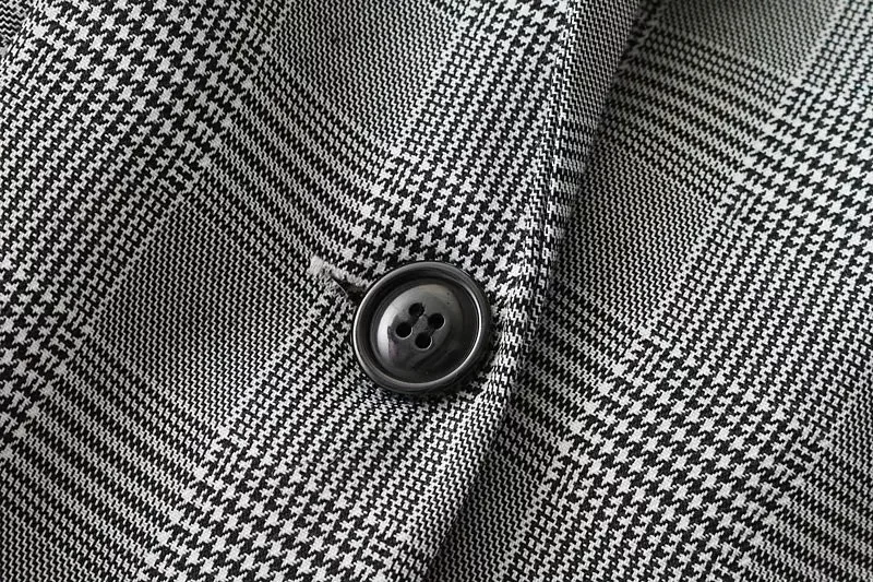 Женский блейзер повседневный длинный клетчатый Блейзер на одной кнопке|Женские