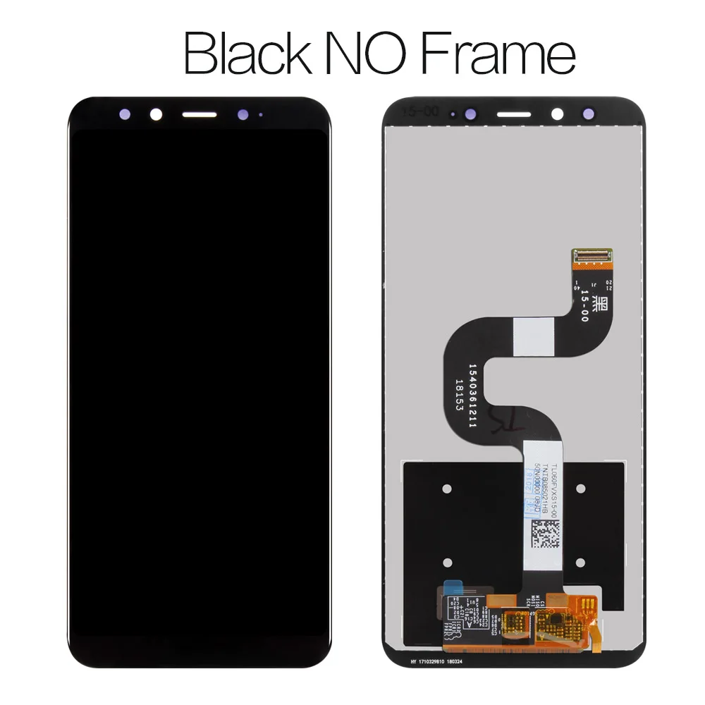Black no Frame 5,9" для Xiaomi Mi A2 ЖК-дисплей дигитайзер сенсорный экран панель для Xiaomi Mi 6X ЖК-дигитайзер Запасные части для ремонта - Цвет: Black no Frame