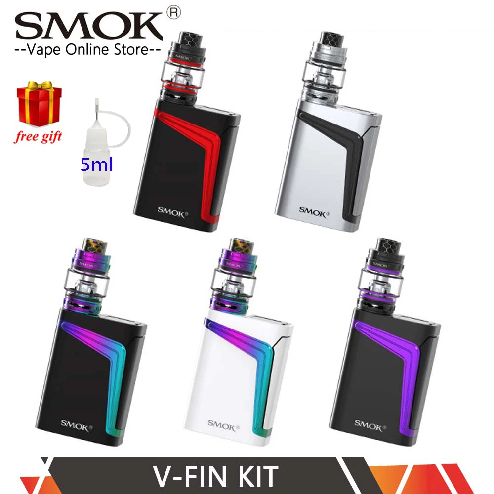 Аутентичный SMOK V FIN 160 Вт Vape комплект с 6 мл TFV12 большой ребенок принц Танк TC