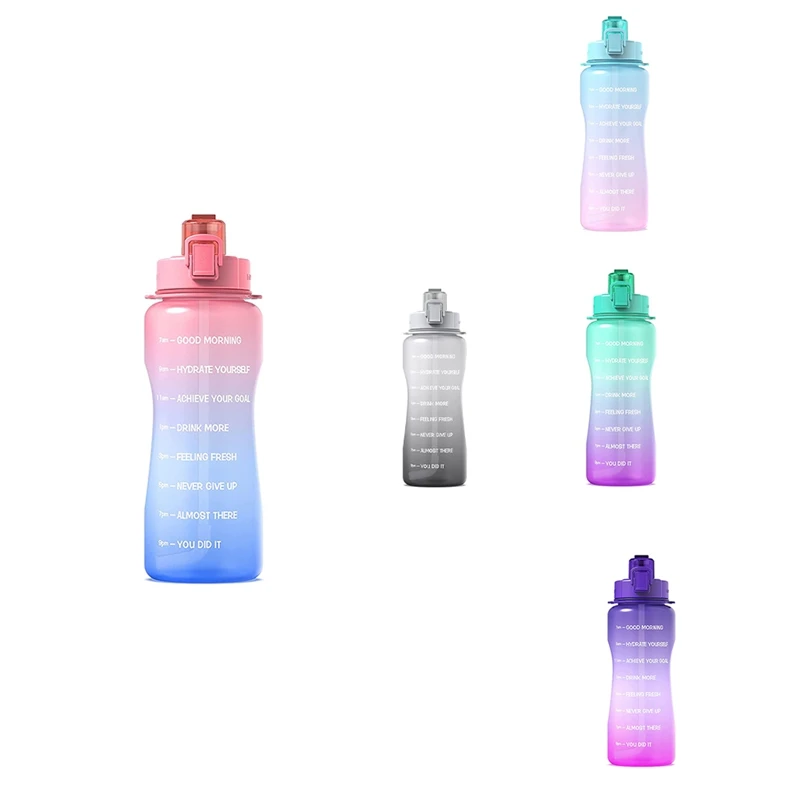 

Sport Water Bottle With Straw & Time Marker, 64 Oz Gallon Tritan Water Bottle , Leak Proof, For Outdoor, Fitness, Gym