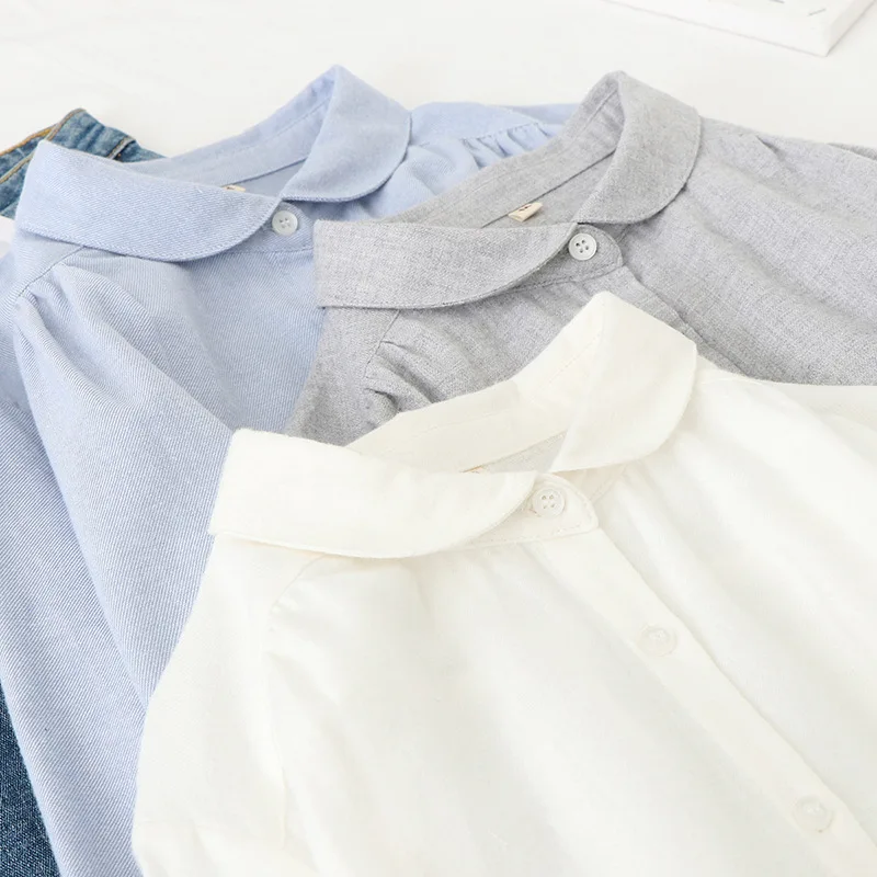 Белые рубашки женские блузки и топы 100% хлопок с длинным рукавом свободная