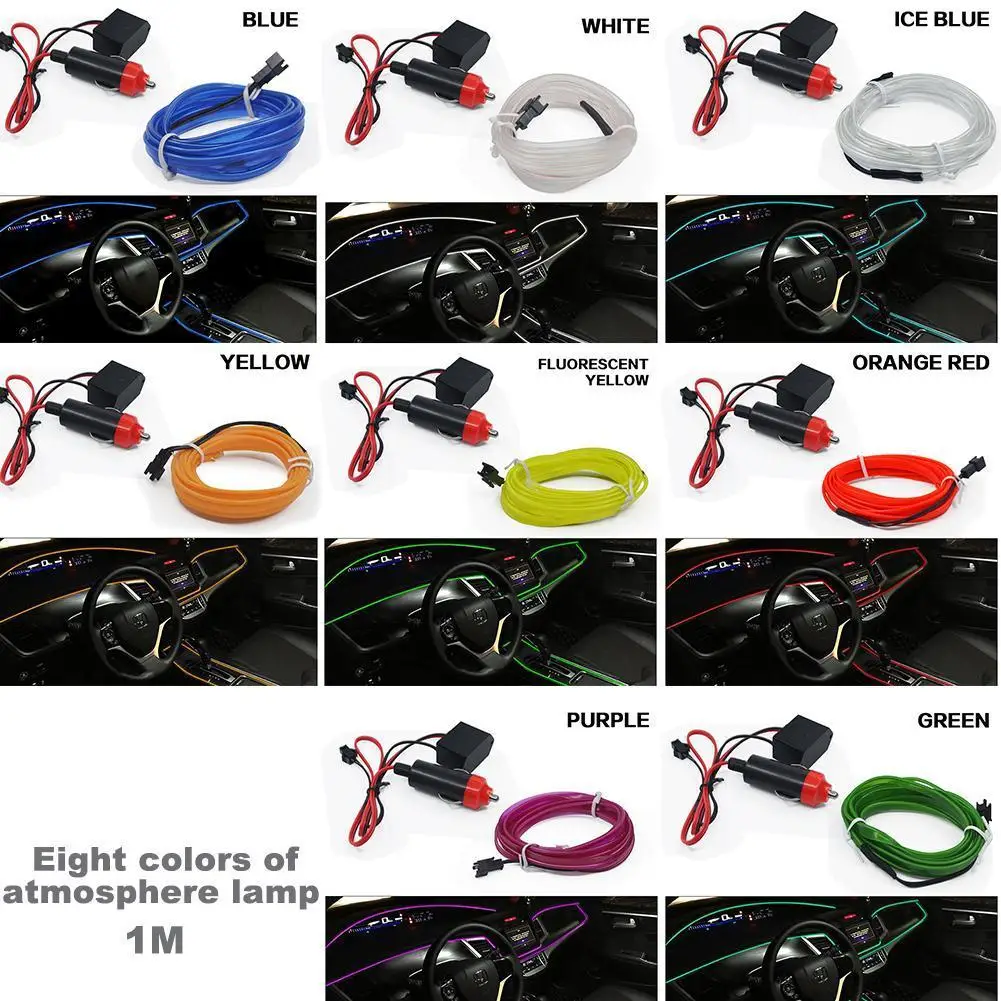 

LED Atmosphere Lamp Car Interior Electro-induced Luminous Cold Wire Light Driver Car Decorative Guide Belt Atmosphere Lamp U1Z5