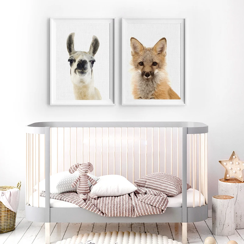 

Nordic Kawaii Animals Canvas Painting Elephant Posters and Prints Minimalist Nursery Wall Art Picture for Kids Room Home Decor