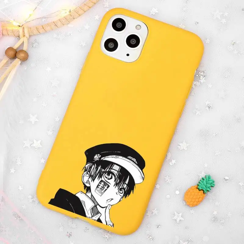 

Jamular Toilet Bound Hanako Kun Phone Case Candy Color Yellow for iPhone 11 12 pro XS MAX 8 7 6 6S Plus X 5S SE 2020 XR