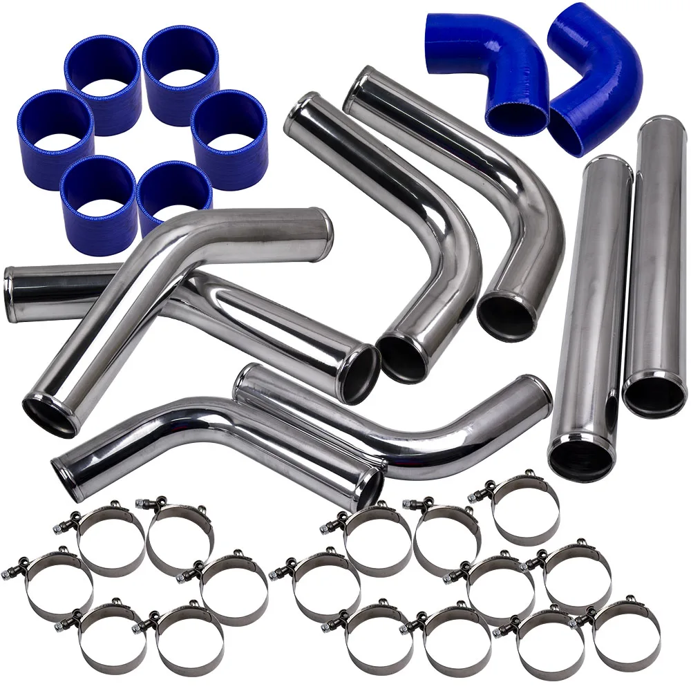 

2.5" 64mm Diy Custom Race Kit Turbo Silicone Intercooler Hard Pipe Kit