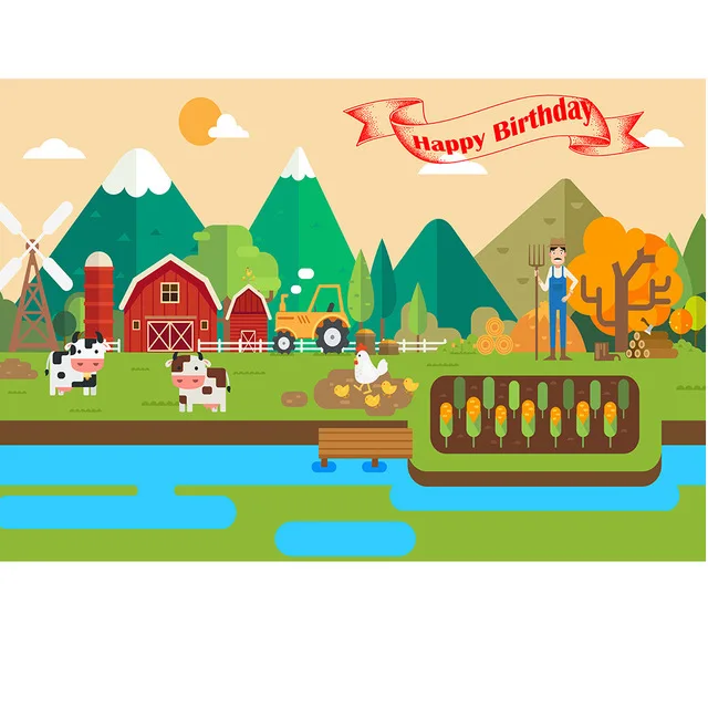 

Виниловый фон для фотосъемки новорожденных с изображением фермы животных вечевечерние НКИ в честь Дня Рождения