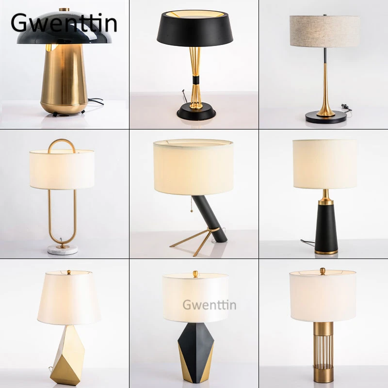 Современные роскошные золотые настольные лампы скандинавский Железный